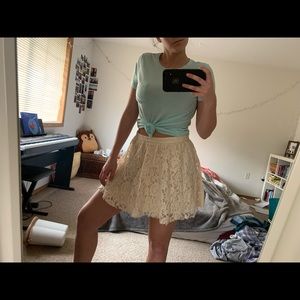 Lush Cream Lace Skirt